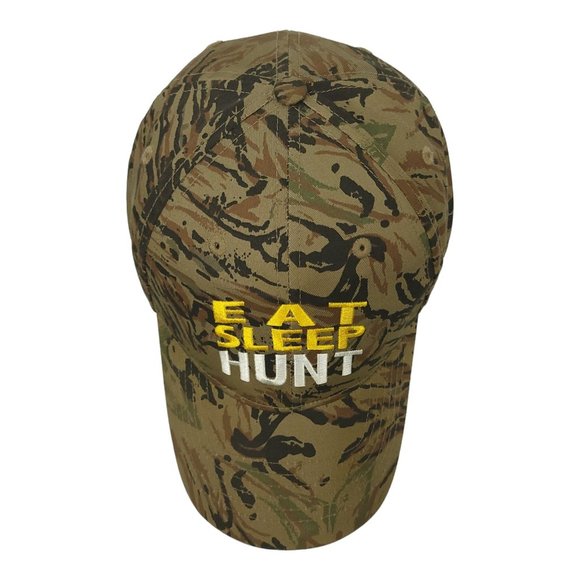 Eat Sleep Hunt Camo Strapback Cap Trucker Hunter Baseball Camouflage National - Picture 6 of 12